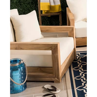 SAFAVIEH Couture Montford Brown/ Beige Outdoor Armchair Cushion