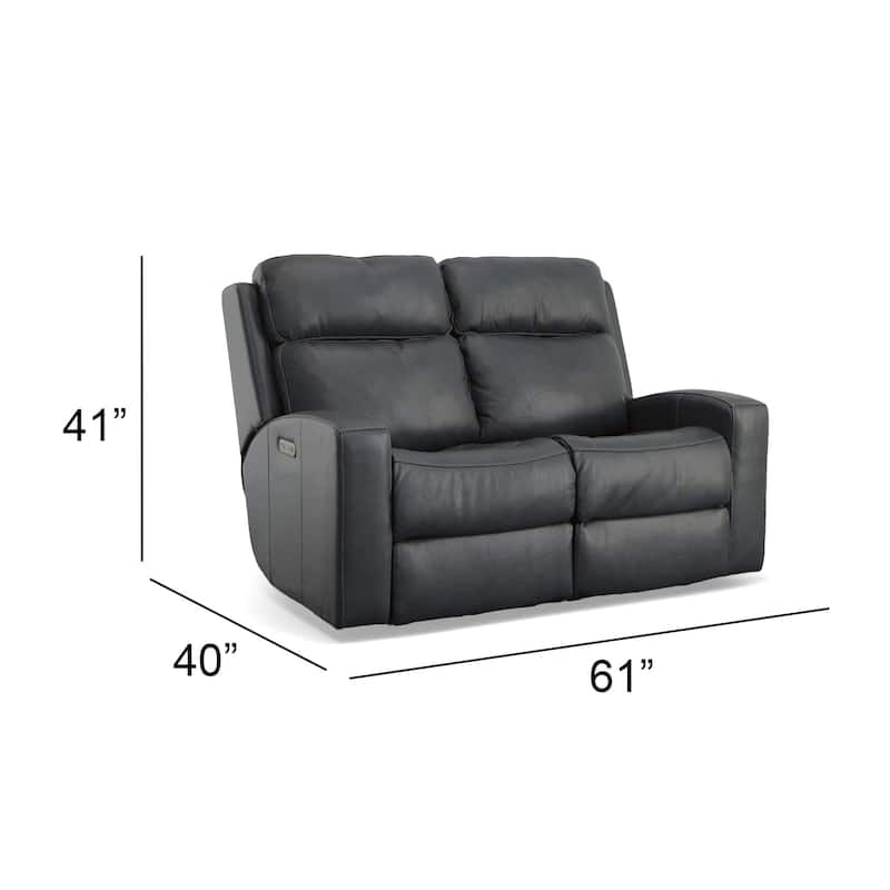 Cody Shadow Power Reclining Loveseat with Power Headrests by Flexsteel - 61" x 41" x 40"