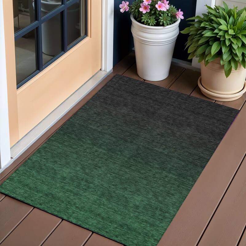 HomeRoots Abstract Transitional Rectangle Outdoor Rug - 3' x 5'