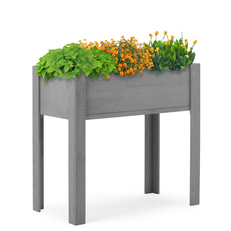 31x31x16 inch Raised Garden Bed with Legs, Elevated Wooden Planter Box for Outdoor Plants Flowers Fruits Growingg