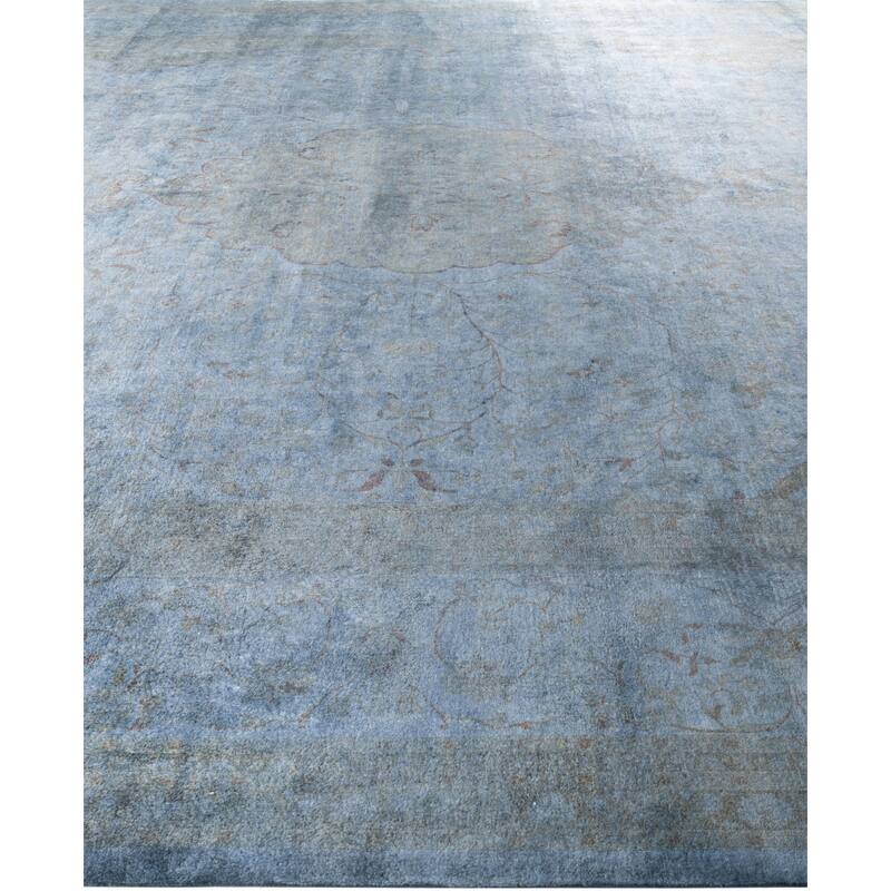 Overdyed One-of-a-Kind Hand-Knotted Area Rug - Gray - 12' 3" x 15' 8"