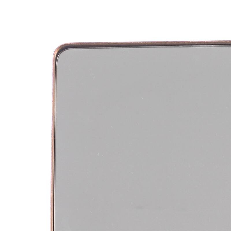 Gold Metal Vanity Bathroom Wall Mirror with Curved Corners - 30" H x 23.5" W