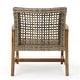 preview thumbnail 12 of 37, Hampton Outdoor Wood/Wicker Club Chair (Set of 2) by Christopher Knight Home