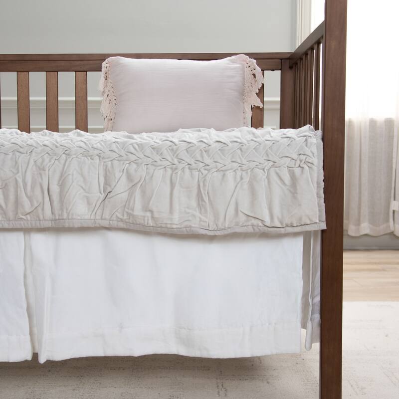 Rizzy Home Velvet Trim Crib Skirt - 26" x 51"