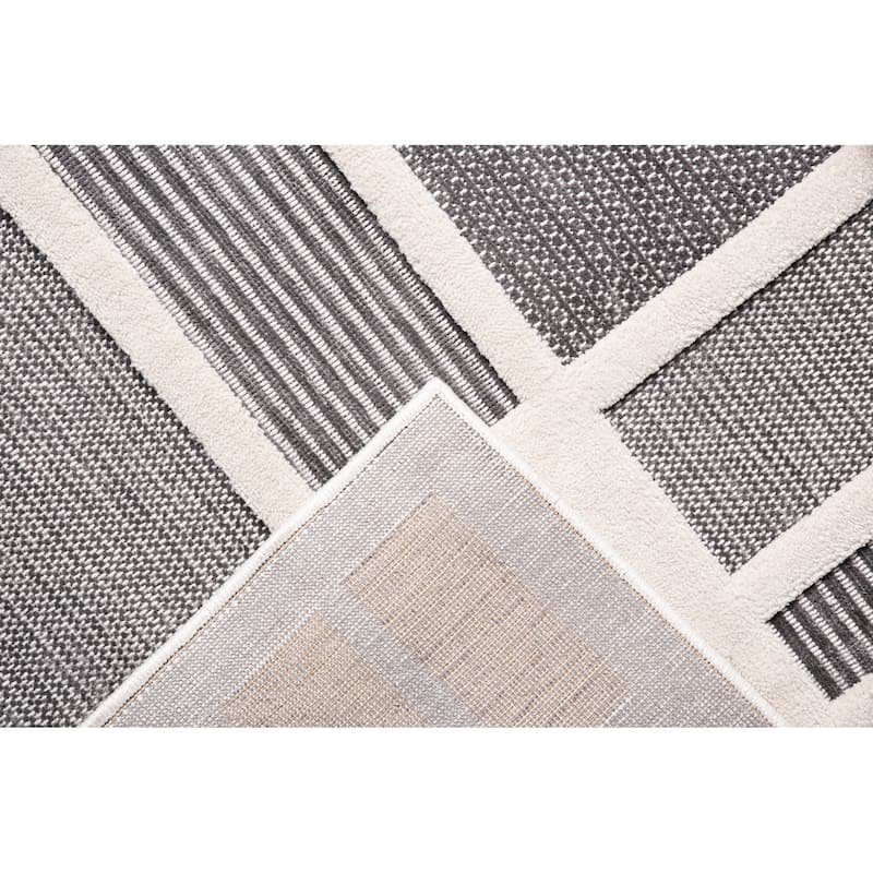 Lana Collection Transitional Geometric Cream and Gray Area Rug