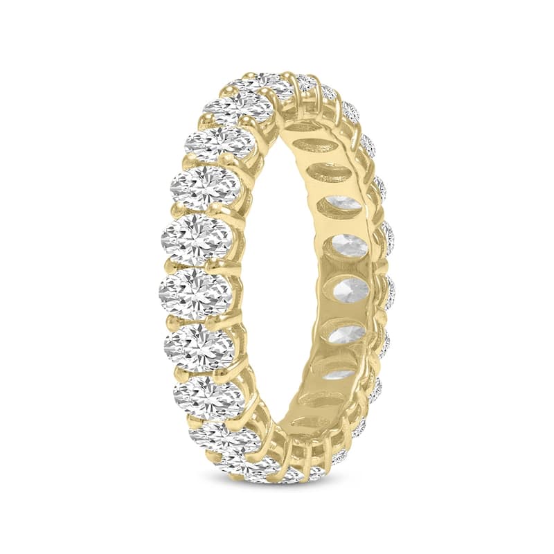 Marquee Jewels Oval Lab Grown Diamond Eternity Band in 14K Yellow Gold (10.50 Carat TW)