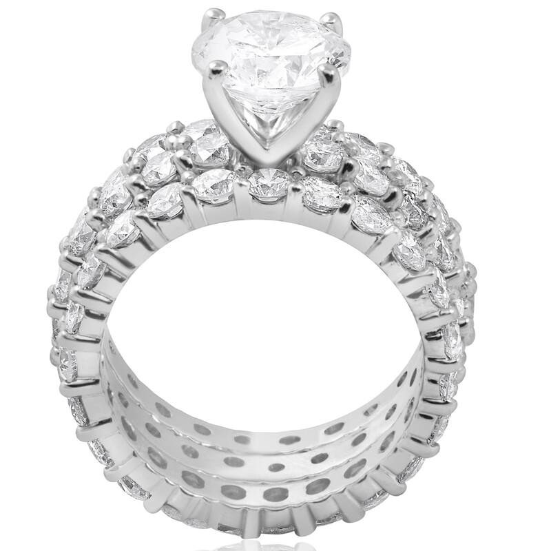 7ct Diamond Engagement Eternity Wedding Ring Set White Gold