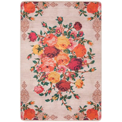 SAFAVIEH Daytona Machine Washable Slip Resistant Sadhbh Graphic Floral