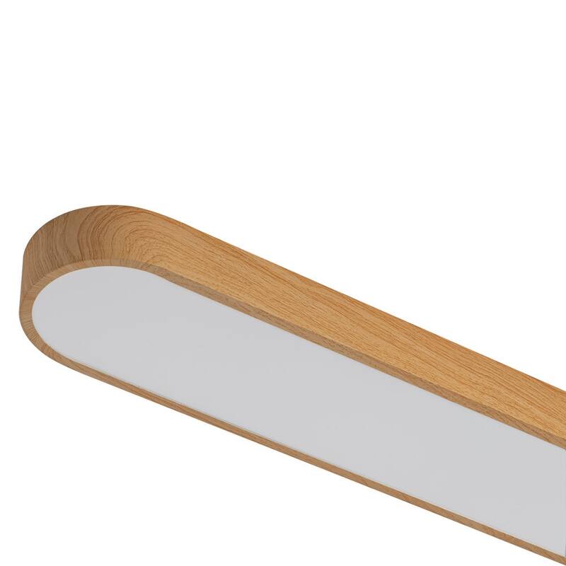 Dimmable LED Ceiling Light Faux Wood Grain Long Oval Flush Mount