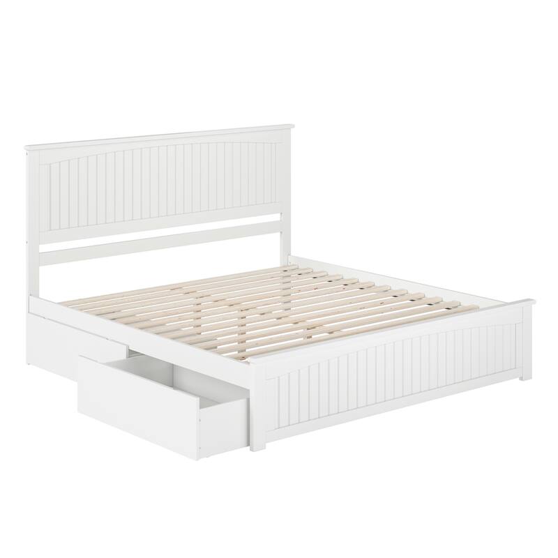 AFI Nantucket Platform Bed with Matching Footboard & Storage Drawers