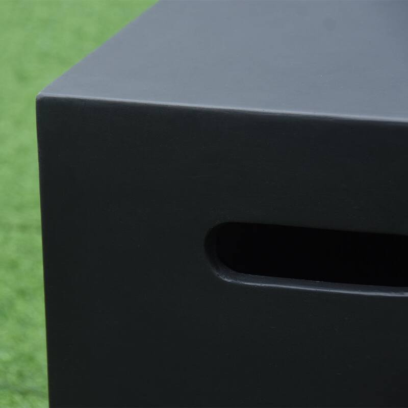 Modeno Outdoor Propane Tank Cover Hideaway Table Firepit Accessories Side Table - Black - 15.7 x 15.7 x 20