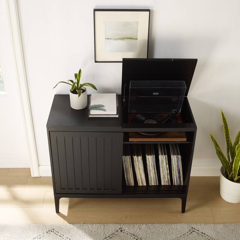 Crosley Asher Large Record Player Cabinet With Vinyl Storage