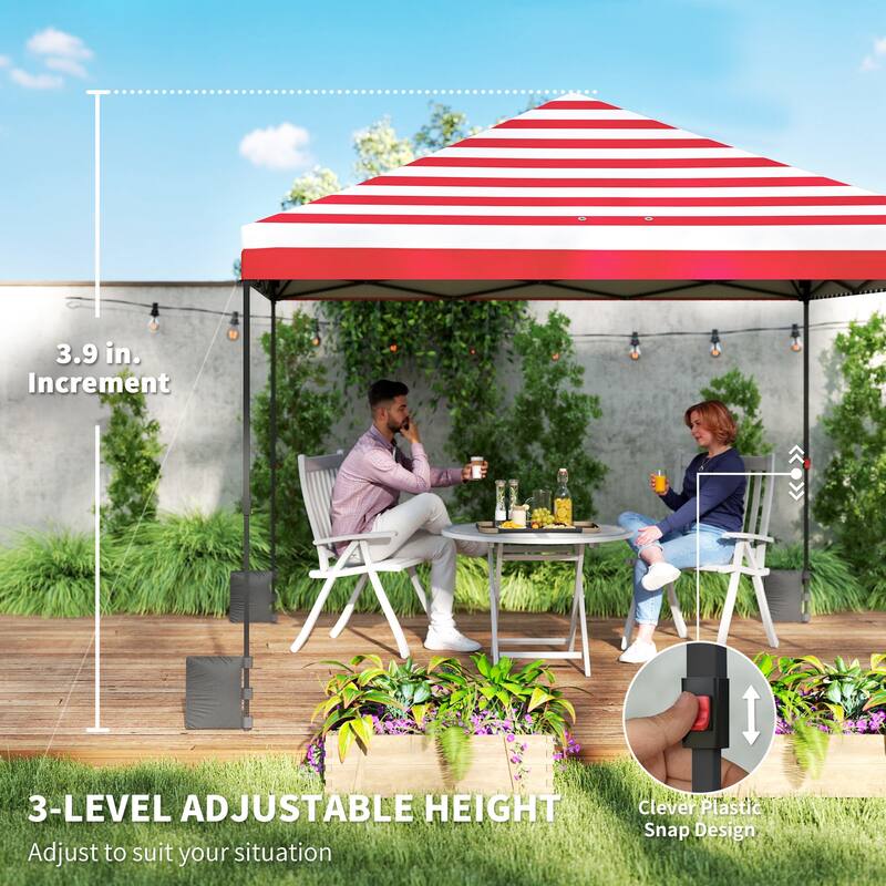 Outsunny 10 x 10 ft Pop Up Canopy Tent with One Push Setup, Easy Setup Outdoor Portable Instant Canopy Shelter