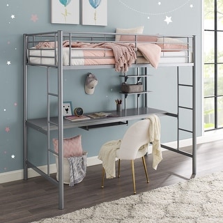 Taylor & olive abner black metal full size loft bed sale