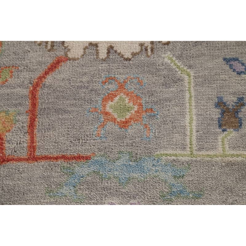 Floral Oushak Area Rug Handmade Wool Carpet - 8'0" x 9'10"