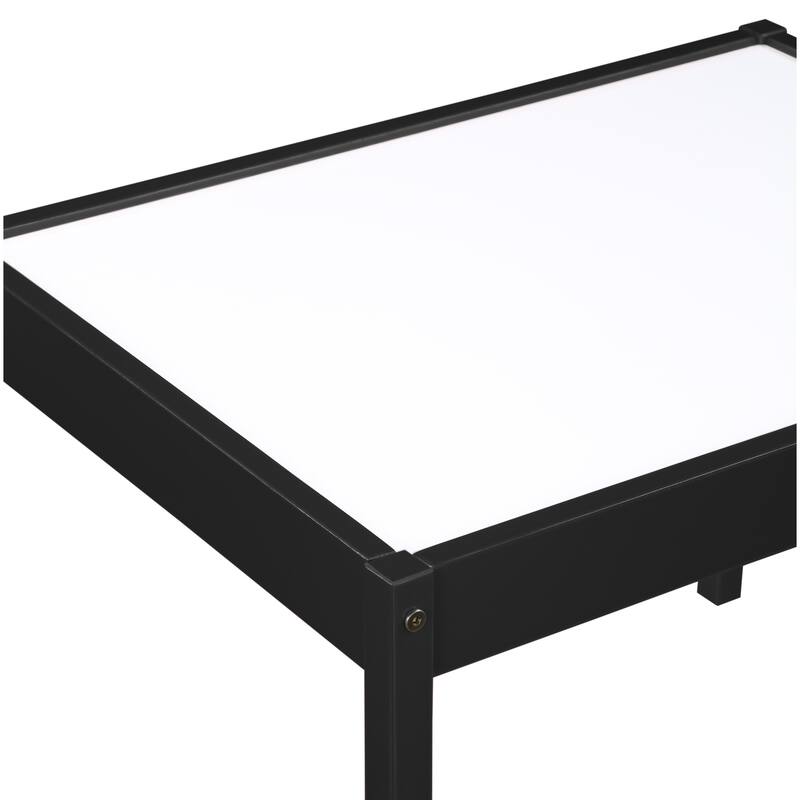 Kids Dry Erase Table and Chair Set, 3-Piece Solid Wood Set for Art, Homework, and Games