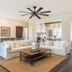 preview thumbnail 19 of 38, 52/65 Inch Ceiling Fan with Light, Modern Matte Black 8-Blade Fan, Reversible Wood Grain Blades, DC Motor, Remote Control