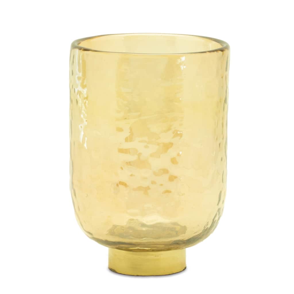 Gold Glass Vase with Metal Accent (Set of 2)