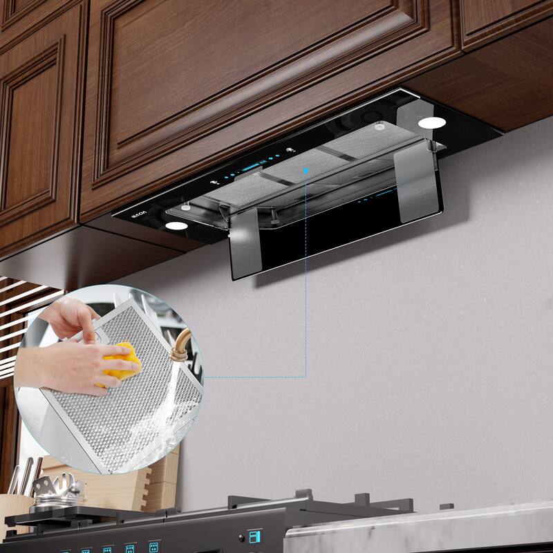 IKTCH 30/36 Inch 900 CFM Ducted Insert Range Hood In Stainless Steel