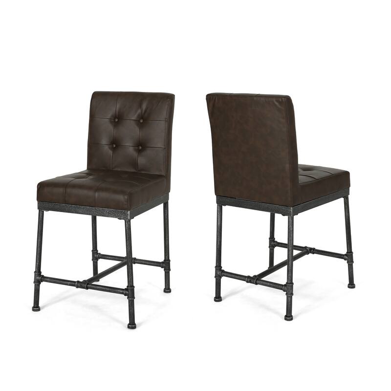 Commonwealth Faux Leather 24 Inch Counter Stools (Set of 2) by Christopher Knight Home