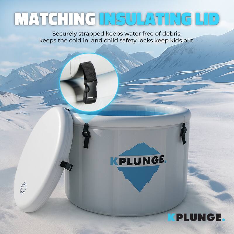Arctic 1-Person Inflatable Cold Plunge Ice Bath Tub/Hot Tub with PVC Insulated Lid, Pump, and Repair Kit in Gray