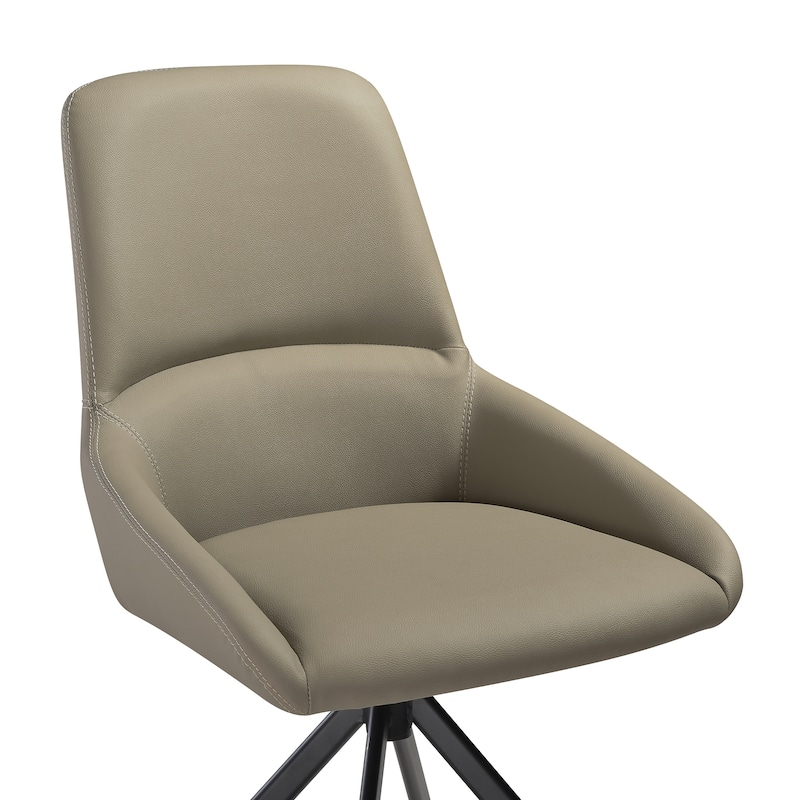 Maverick Swivel Upholstered Dining Chair with Black Metal Legs - Set of 2