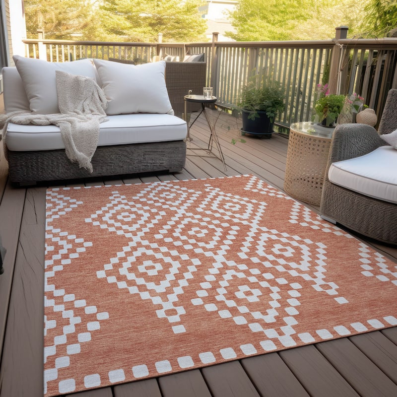 Machine Washable Indoor/ Outdoor Chantille Boho Moroccan Rug