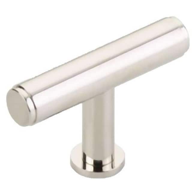 Schaub and Company Pub House 2" "T" Bar Solid Brass Cabinet Knob Pull - Polished Nickel