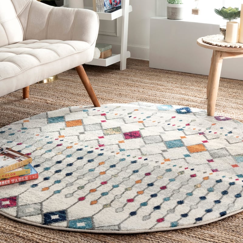 Nuloom Emmy Moroccan Trellis Area Rug - 5' Round - Multicolor