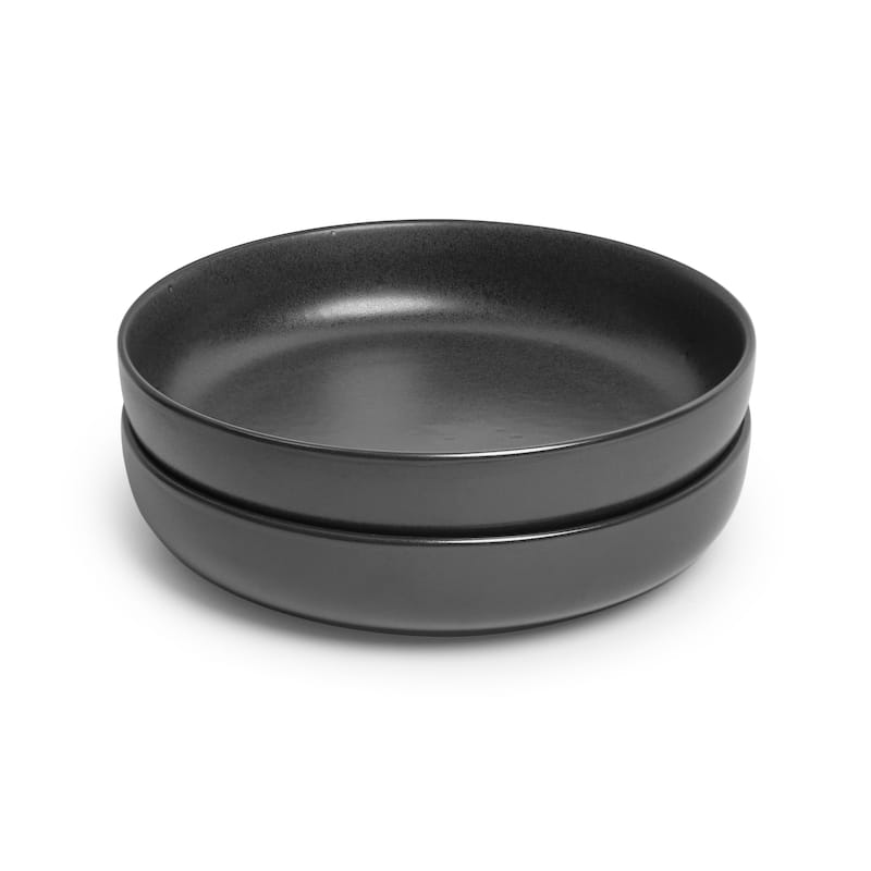 Sango Anderson Black 10" Large Ceramic Serving Bowl (Set of 2), 64.25 oz - Black
