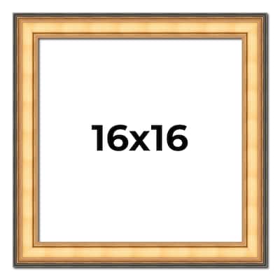 16x16 Frame Gold Plein Aire Solid Wood Picture Frame Width 2 Inches |