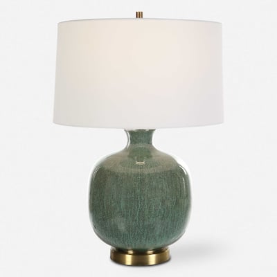 Curved Base Table Lamp with Tapered Shade - 26" - Green