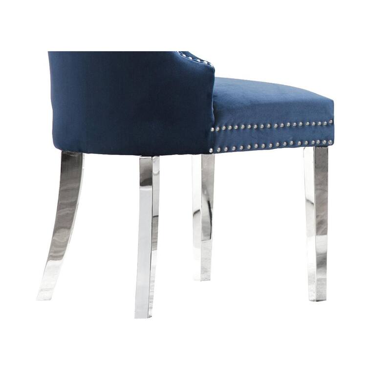 Best Quality Furniture 7-Piece Stainless Steel Nailhead Trim Dining Set