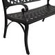 preview thumbnail 7 of 10, Sunnydaze 2-Person Black Checkered Cast Aluminum Outdoor Patio Garden Bench