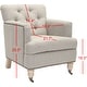 preview thumbnail 10 of 8, SAFAVIEH Manchester Light Grey Tufted Club Chair - 28" x 34.4" x 32.7"
