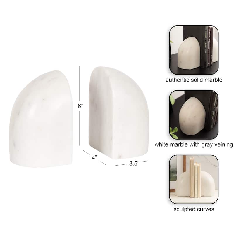 Kate and Laurel Brookhart Marble Bookends 2pc Set - 2 piece