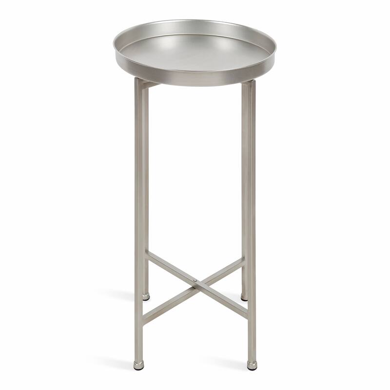 Kate and Laurel Celia Round Foldable Metal Accent Table