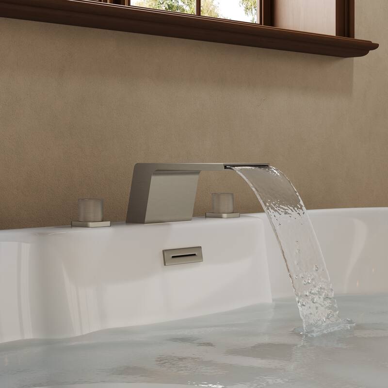 GRANDJOY Waterfall Bathtub Faucet with Two Handle and Elegant Design
