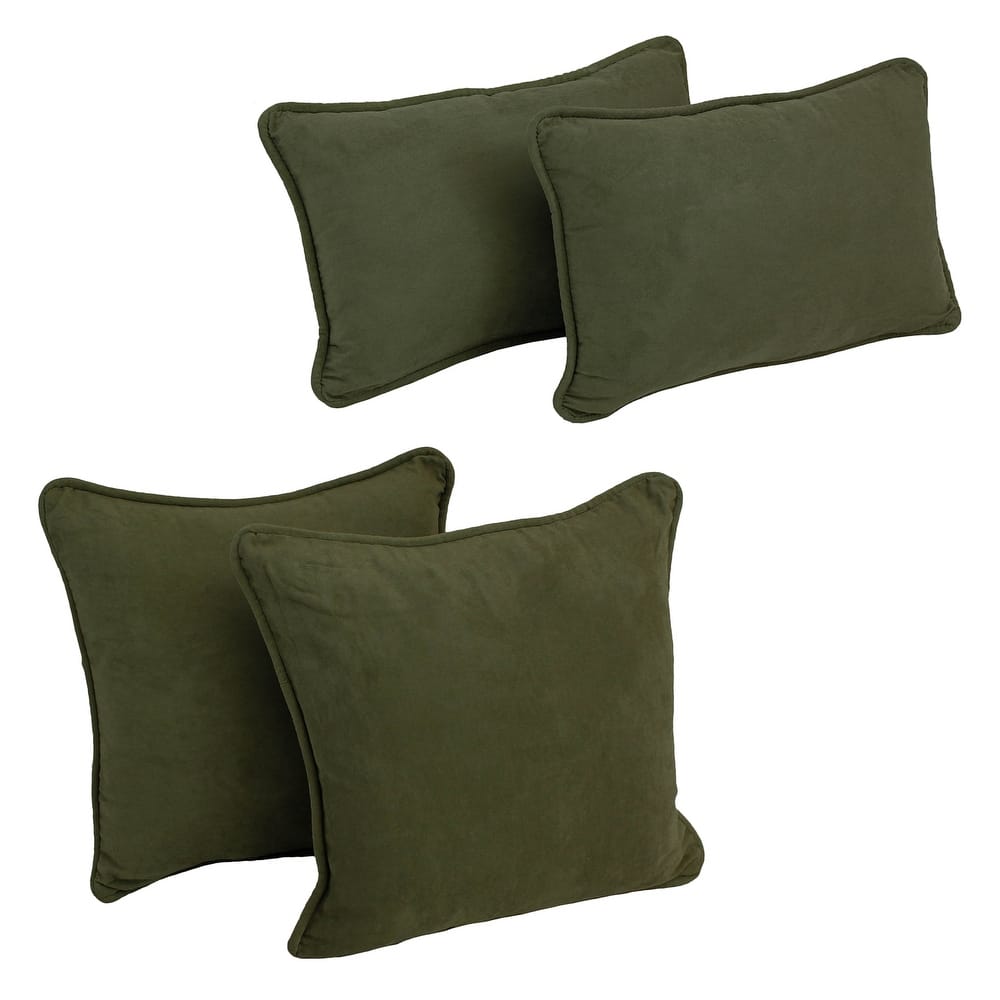 Blazing Needles Delaney Microsuede Throw Pillow Set (Set of 4)