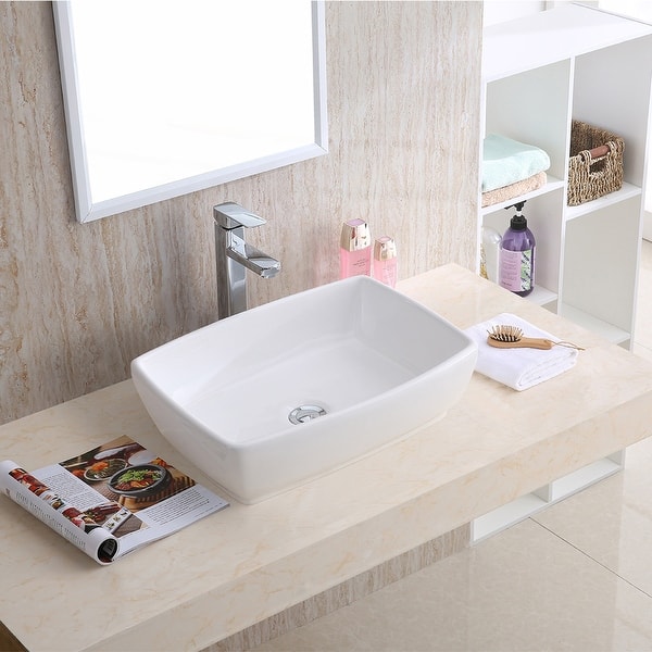 slide 2 of 6, Karran Valera 19" Vitreous China Vessel Bathroom Sink in White