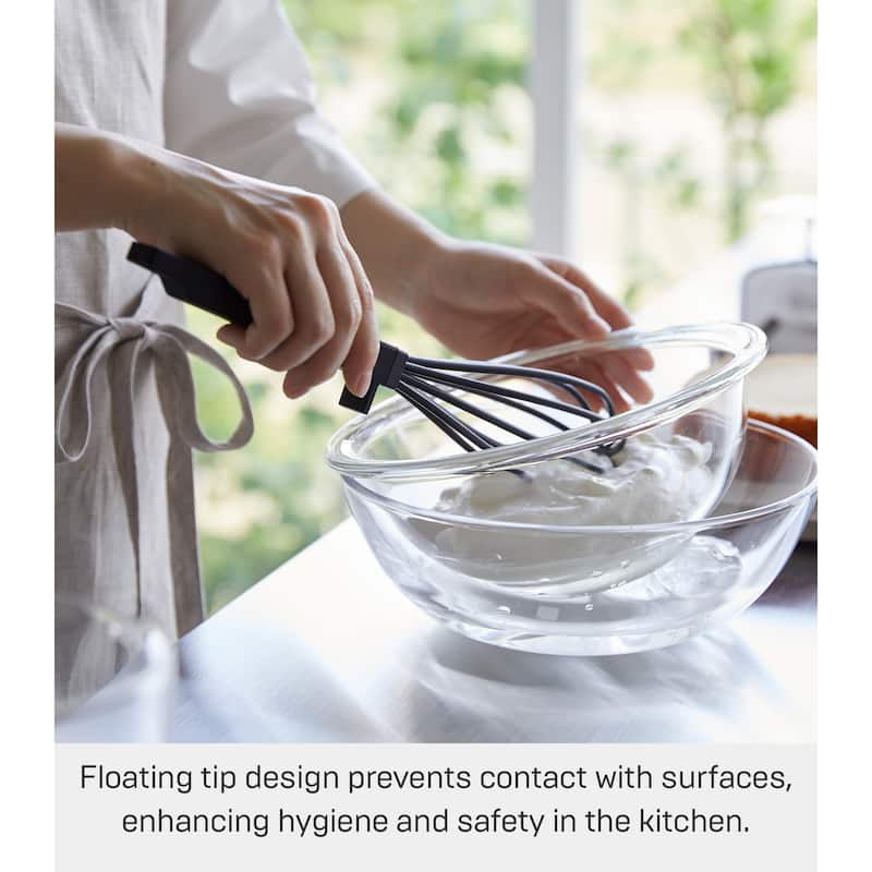 Yamazaki Home Floating Whisk, Silicone and Nylon - L 2.36 x W 2.36 x H 11.61 inches