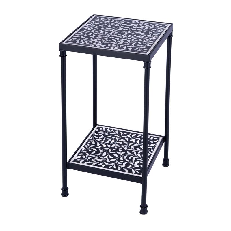 Lana Resin and Bone Inlay Side Table