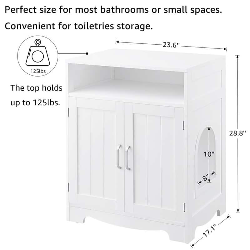 beeNbkks Cat Litter Box Enclosure Cat Washroom with 2 Entrances