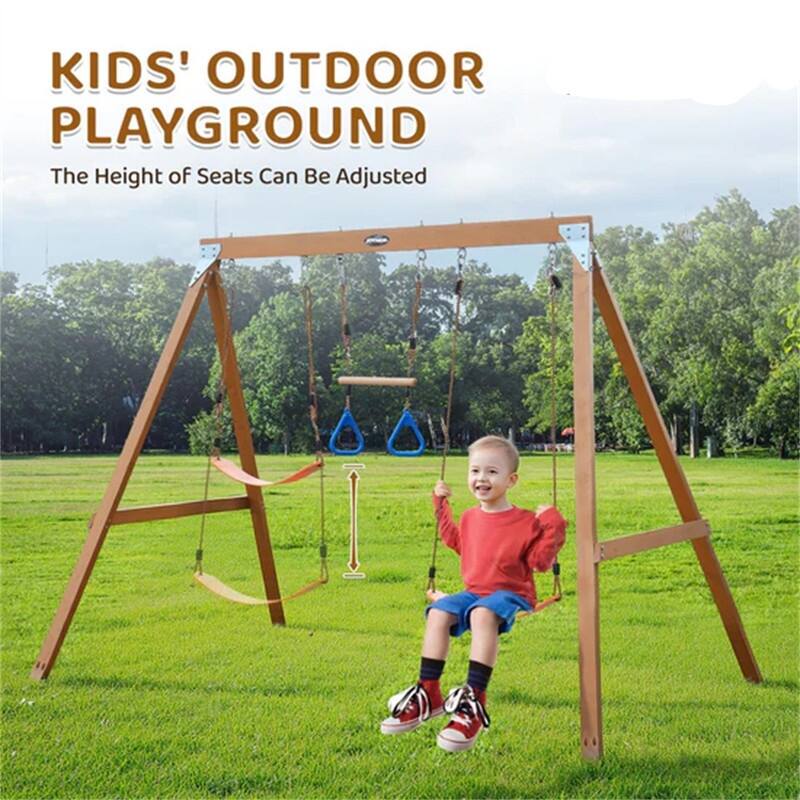 A-Frame Wooden Swing Set - N/A