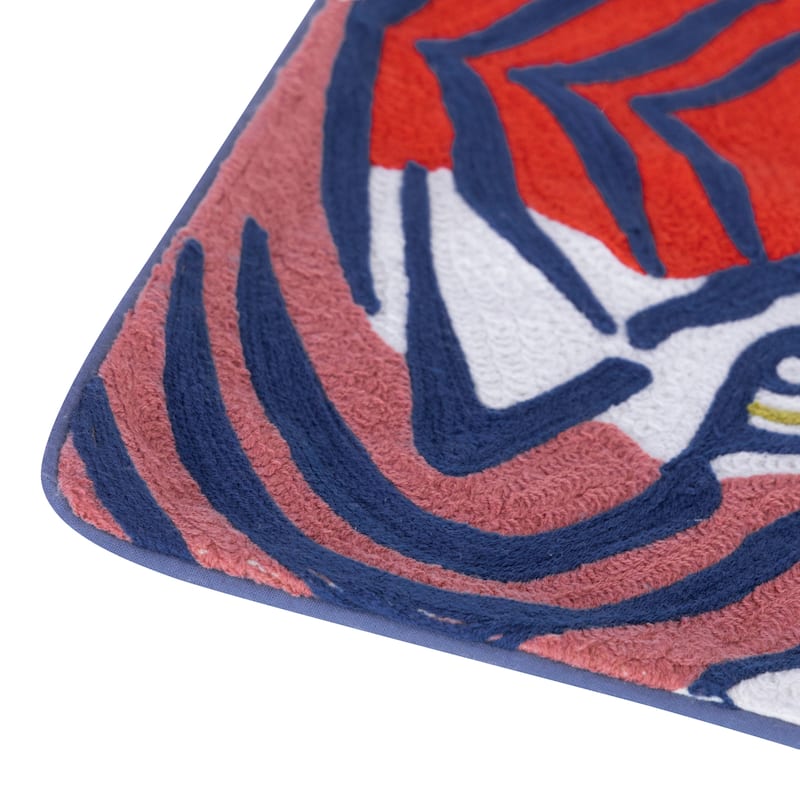 Sevita Coral Red/Ensign Blue Transitional Animal-Print Cotton Throw Pillow, 20" x 20"