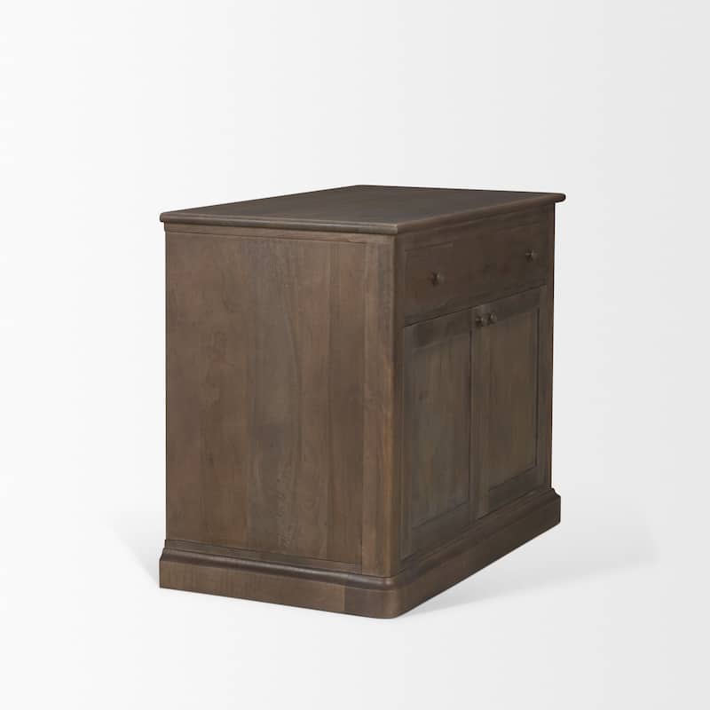 Baron Light / Dark Brown Solid Wood w/ Antique Knobs 2-Door Accent Cabinet