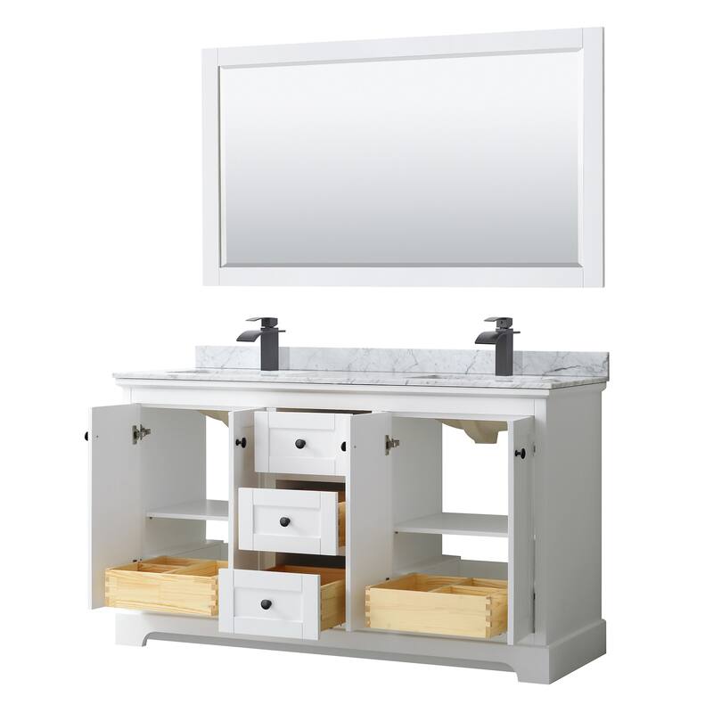 Wyndham Collection Avery 60" Free Standing Double Basin Vanity Set
