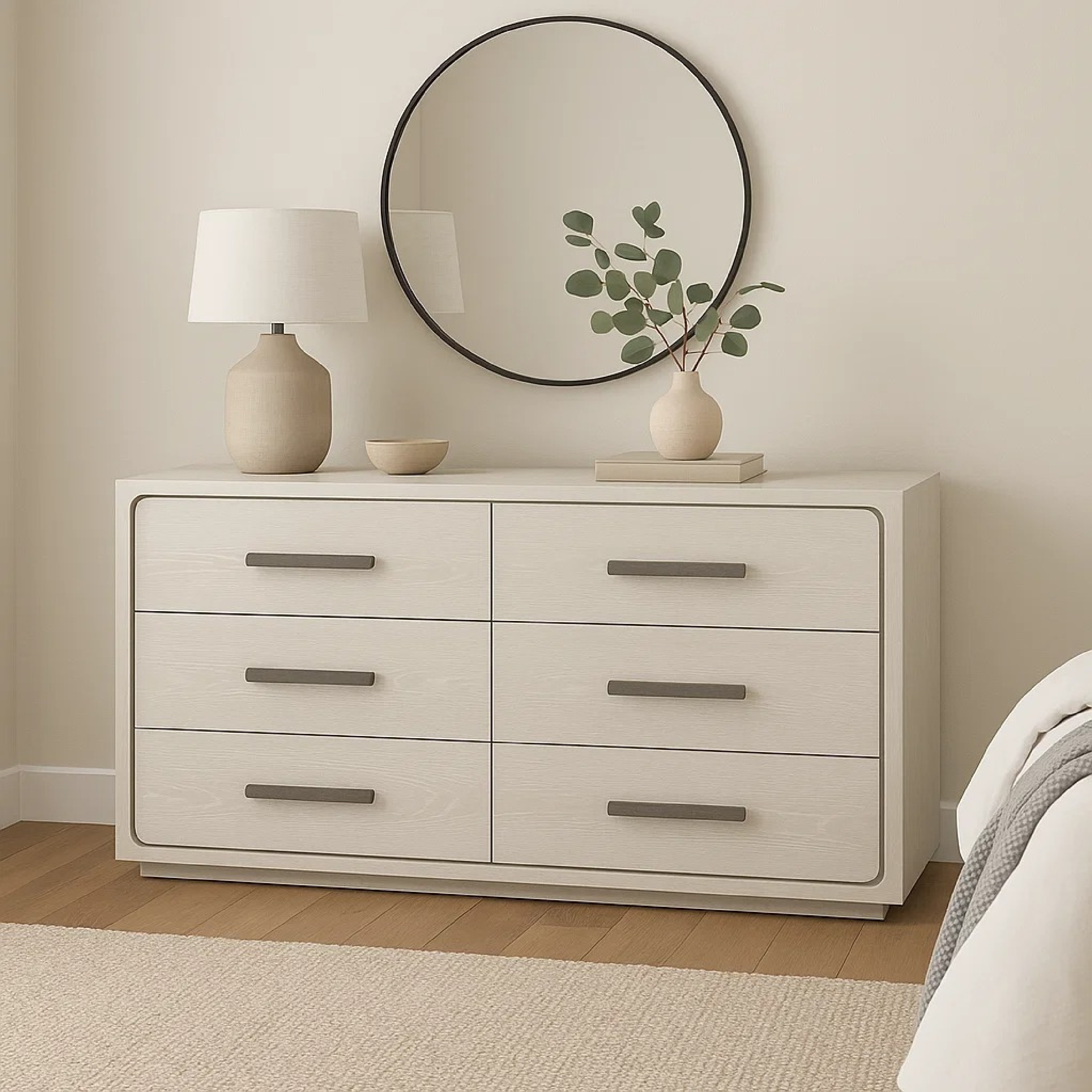 white dresser oak Crafted Oak Eight Drawer Dresser Bleached White  Talsma Furniture