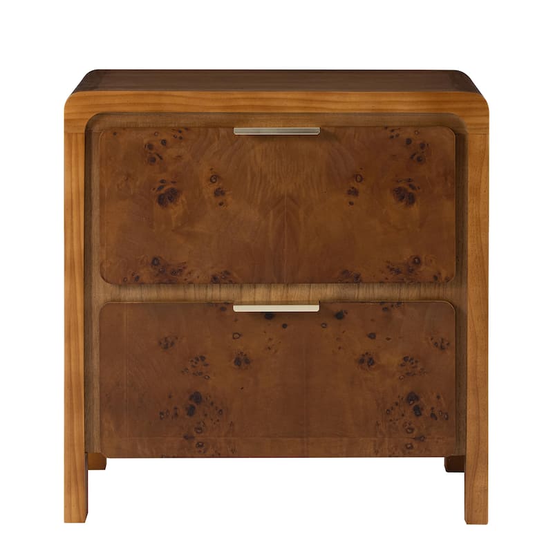 COZAYH Fully-Assembled Farmhouse Nightstand, Rustic Distressed Wood Retro Accent Dresser, Chest of Drawers,Boho