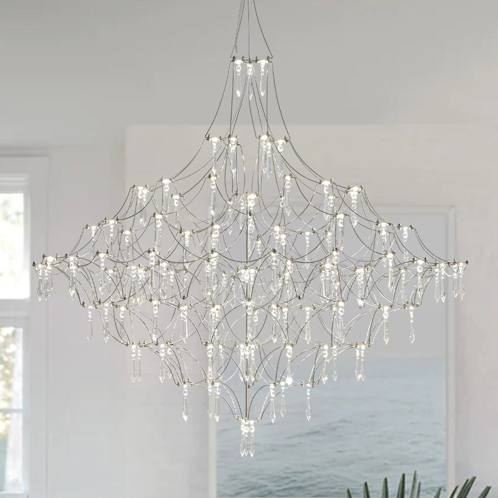Sculptural glass chandelier on sale